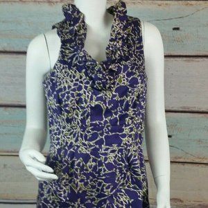Taylor Purple Plum Ivory Floral Geo Sleeveless